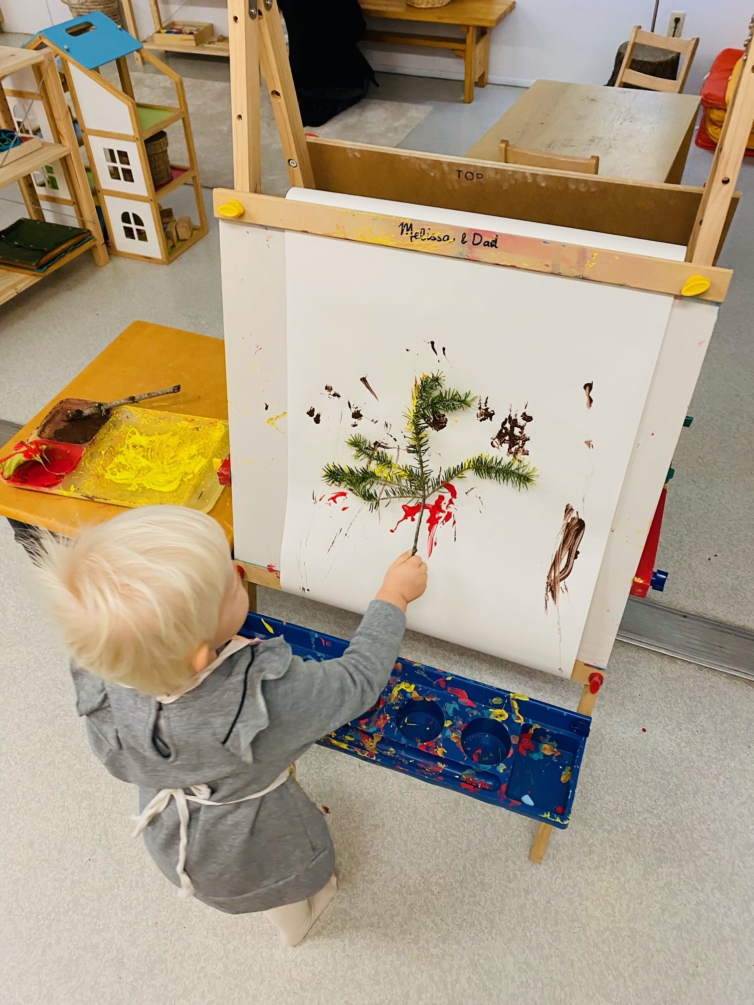 Montessori Child Painting